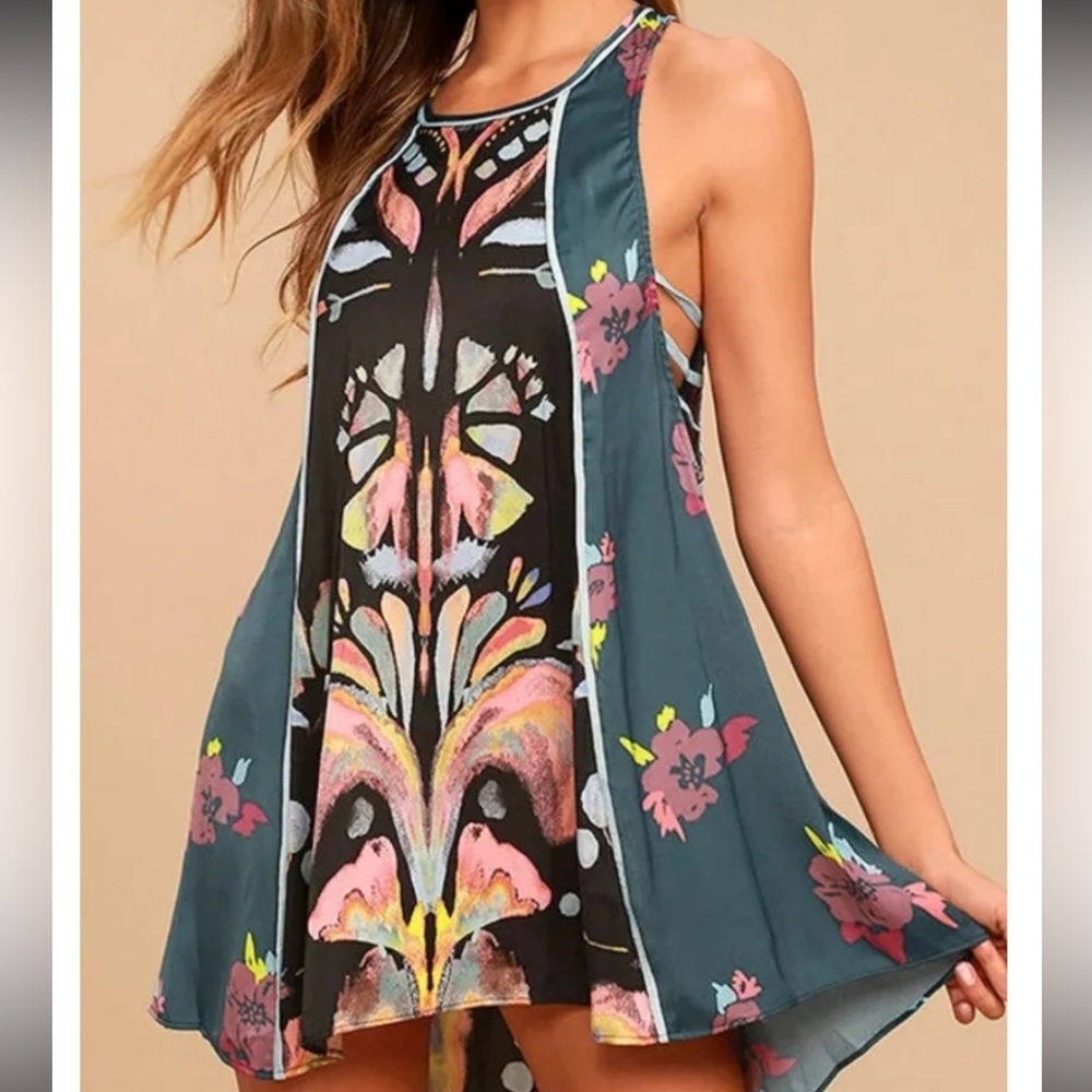 Free People Floral Tank, EUC sz L